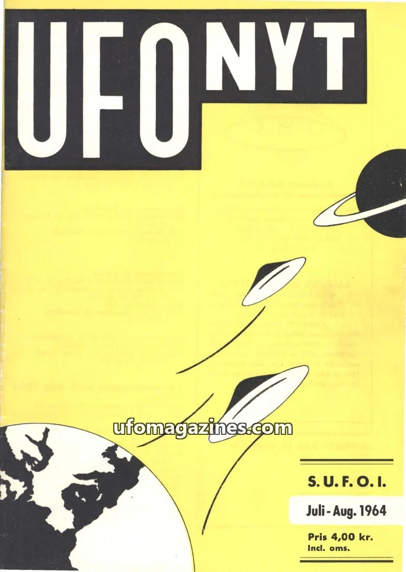 Cover of UFO Nyt (SUFOI) issue Juli - Aug. 1964: UFO NYT