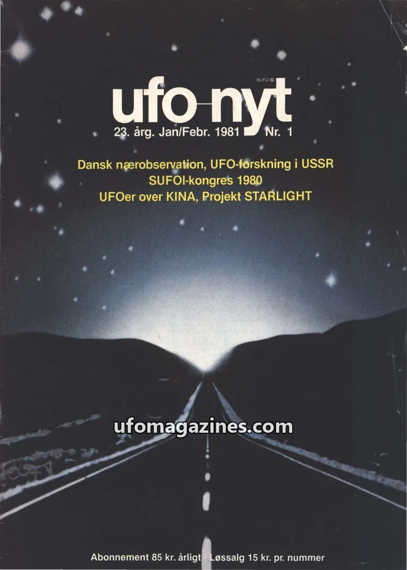 Cover of UFO Nyt (SUFOI) issue 1: ufo nyt