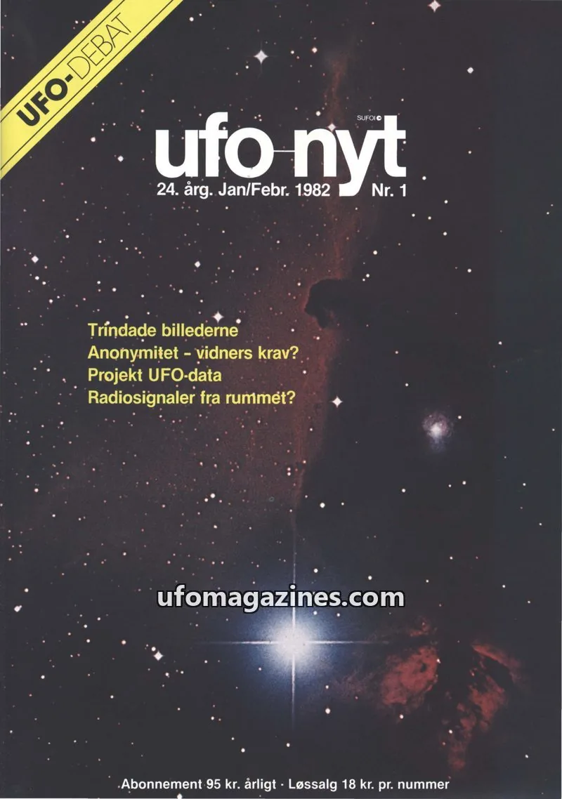 Cover of UFO Nyt (SUFOI) issue 1: ufo nyt