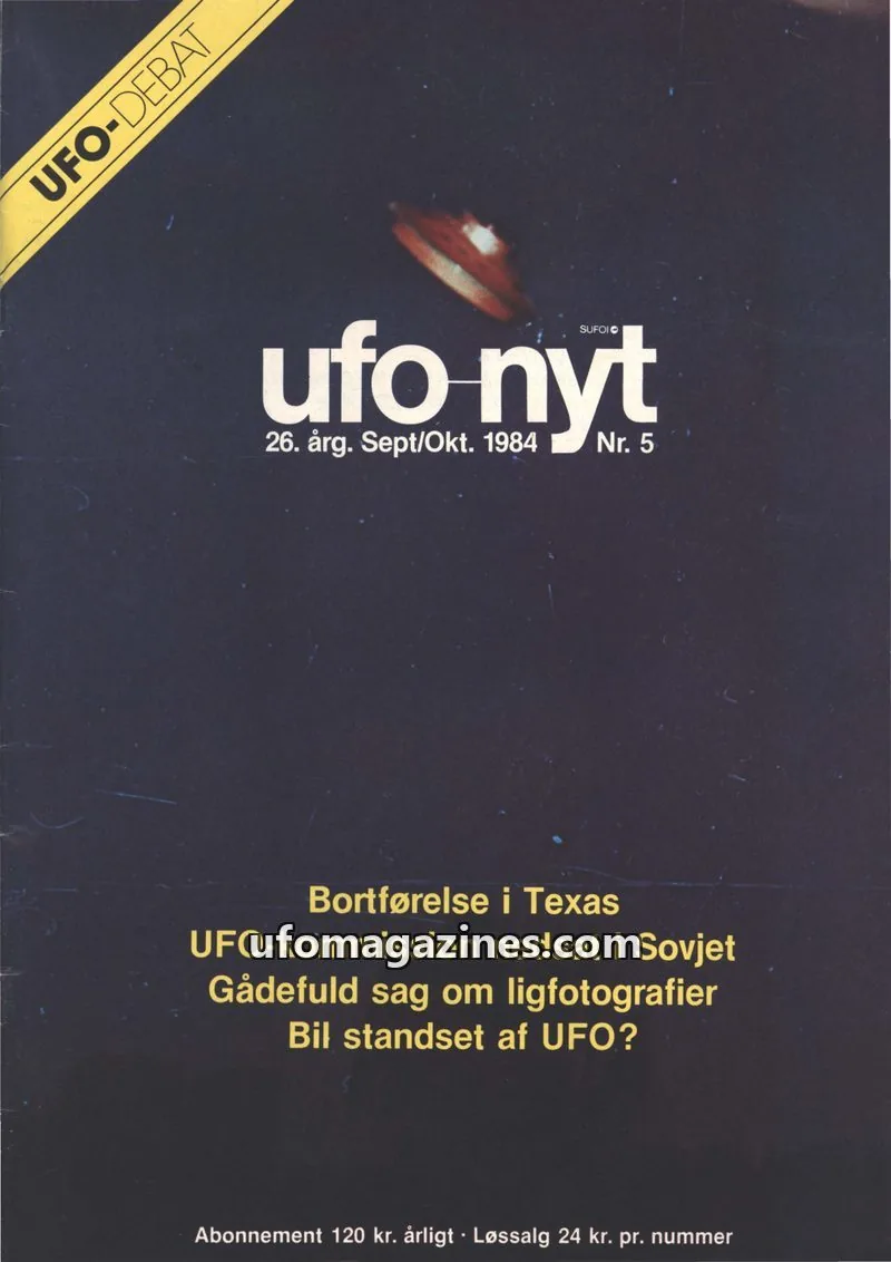 Cover of UFO Nyt (SUFOI) issue Nr. 5: ufo nyt