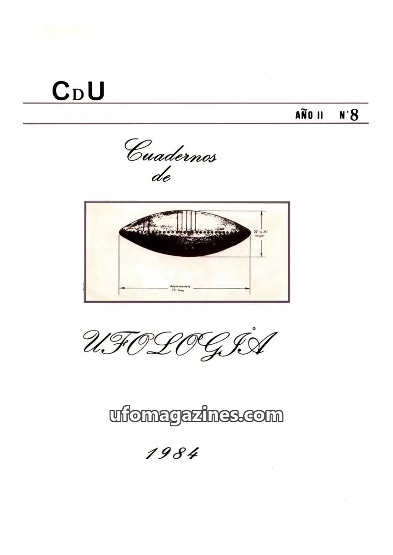 Cover of Cuadernos de Ufologia (Fundacion Anomalia) issue Nº 8: CdU