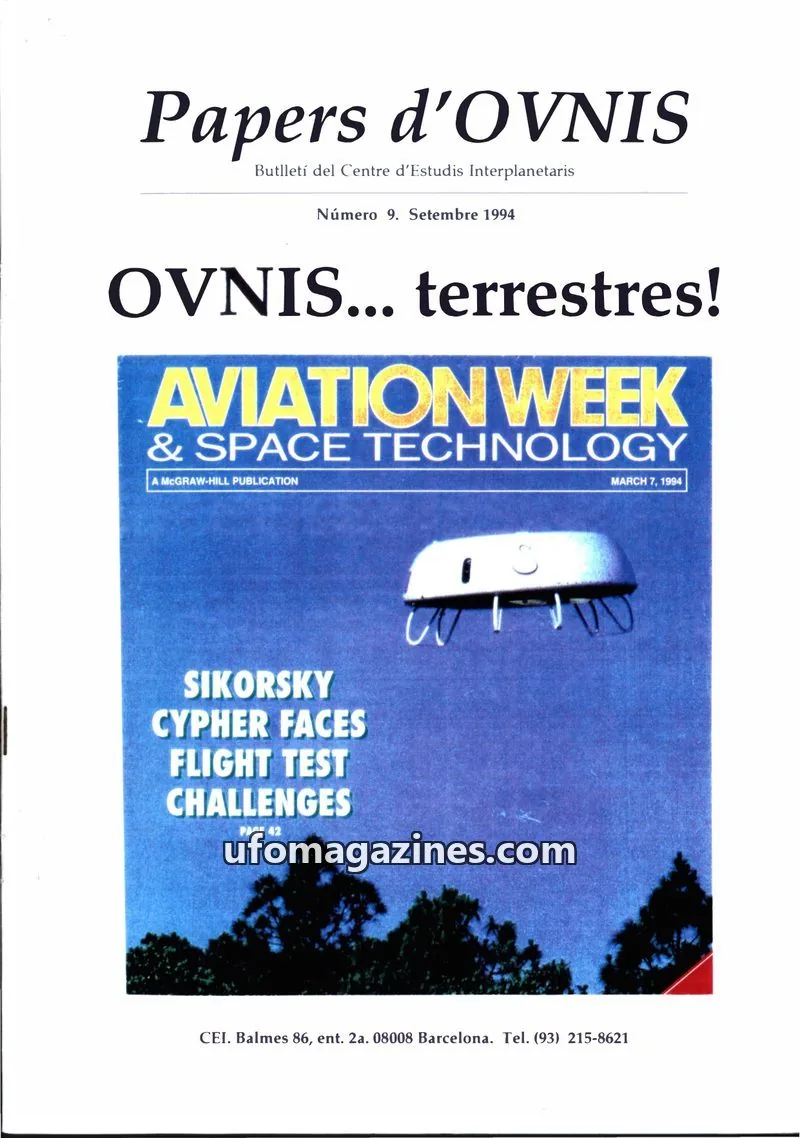 Cover of Papers d'Ovnis (CEI, eISSN 2604-1391) issue 9: Papers d'OVNIS
