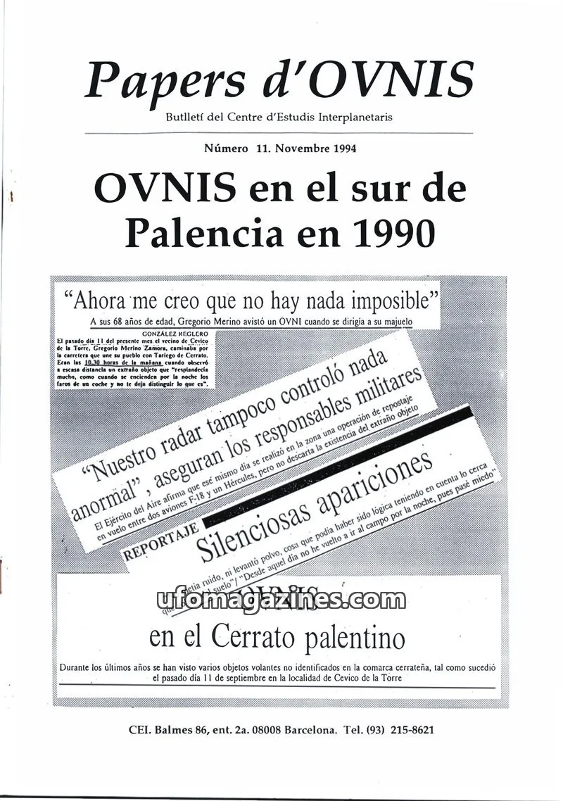 Cover of Papers d'Ovnis (CEI, eISSN 2604-1391) issue 11: Papers d'OVNIS