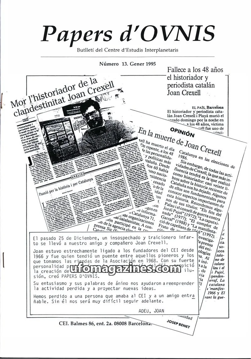 Cover of Papers d'Ovnis (CEI, eISSN 2604-1391) issue 13: Papers d'OVNIS