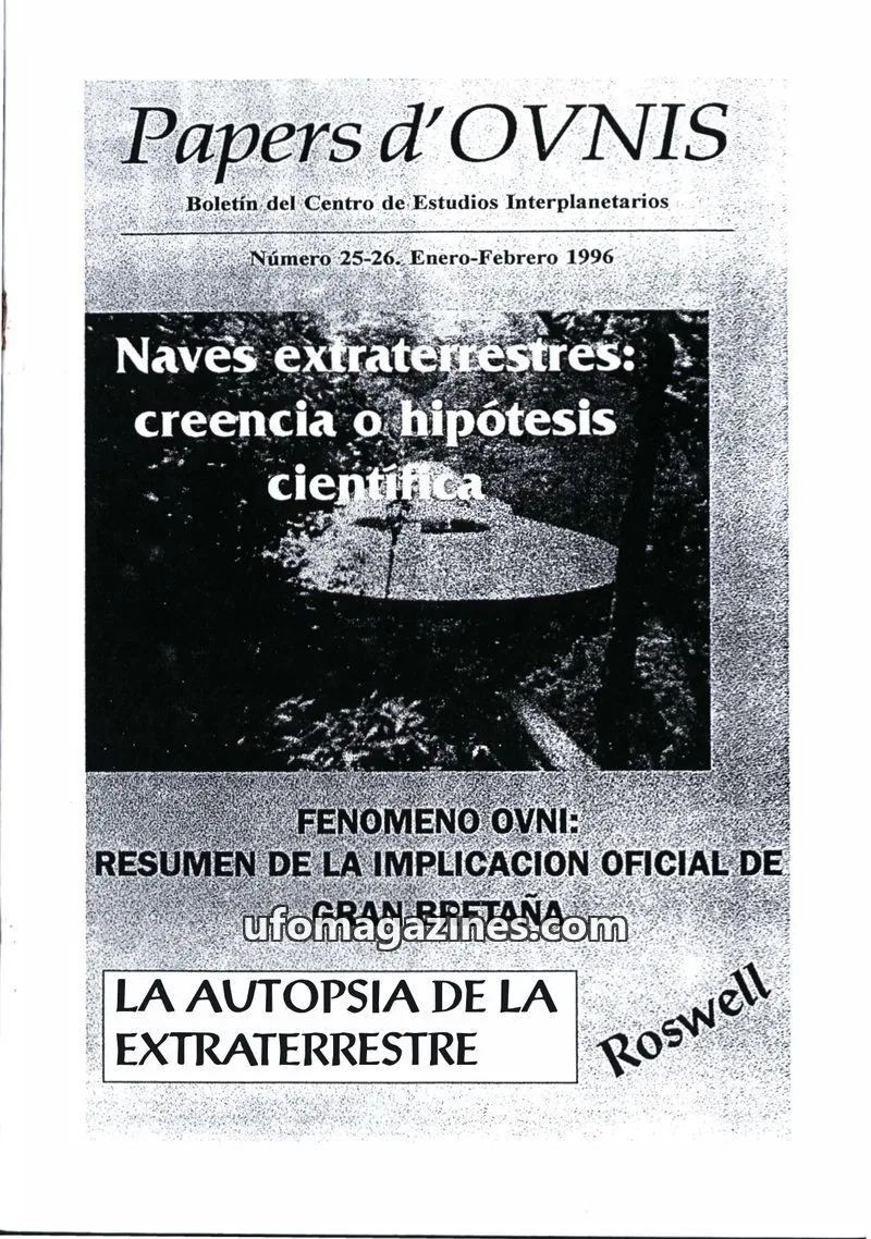 Cover of Papers d'Ovnis (CEI, eISSN 2604-1391) issue 25-26: Papers d'OVNIS