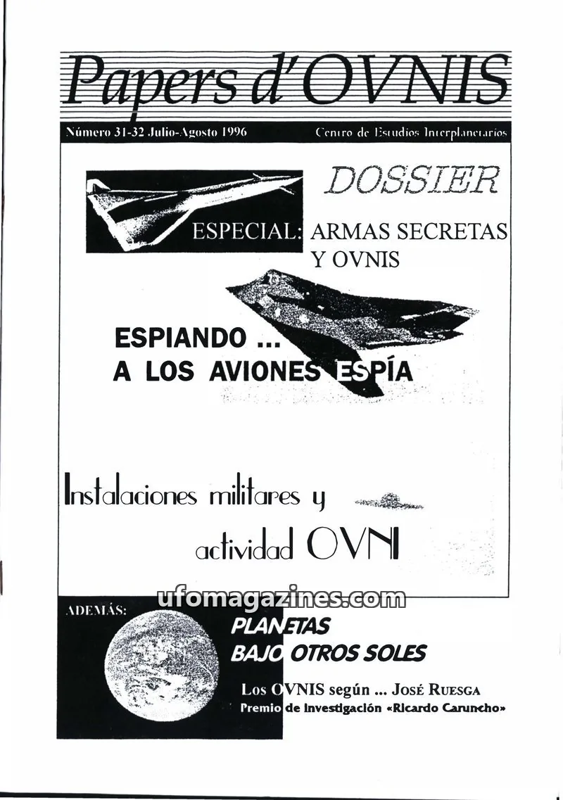 Cover of Papers d'Ovnis (CEI, eISSN 2604-1391) issue 31-32: Papers d'OVNIS