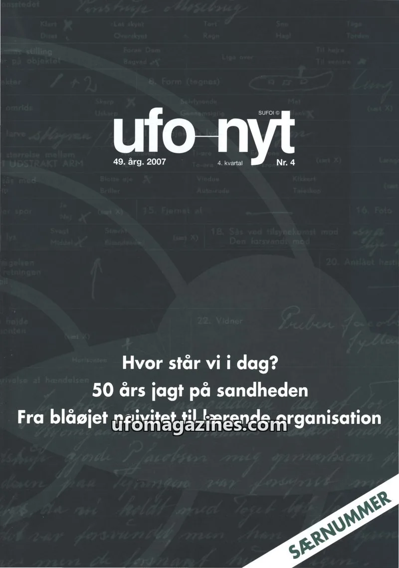 Cover of UFO Nyt (SUFOI) issue 4/2007: UFO-Nyt