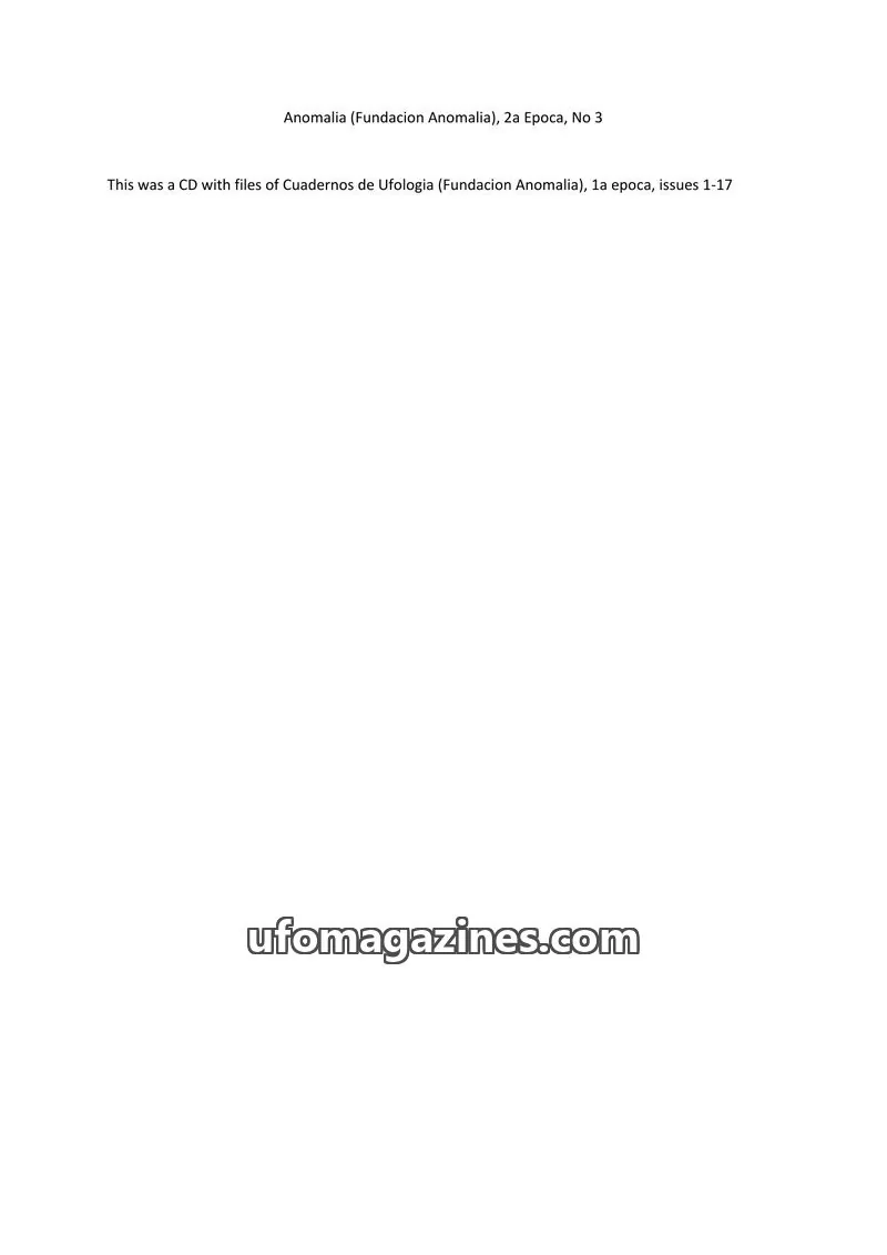 Cover of Anomalia (Fundacion Anomalia) issue 3: Anomalia