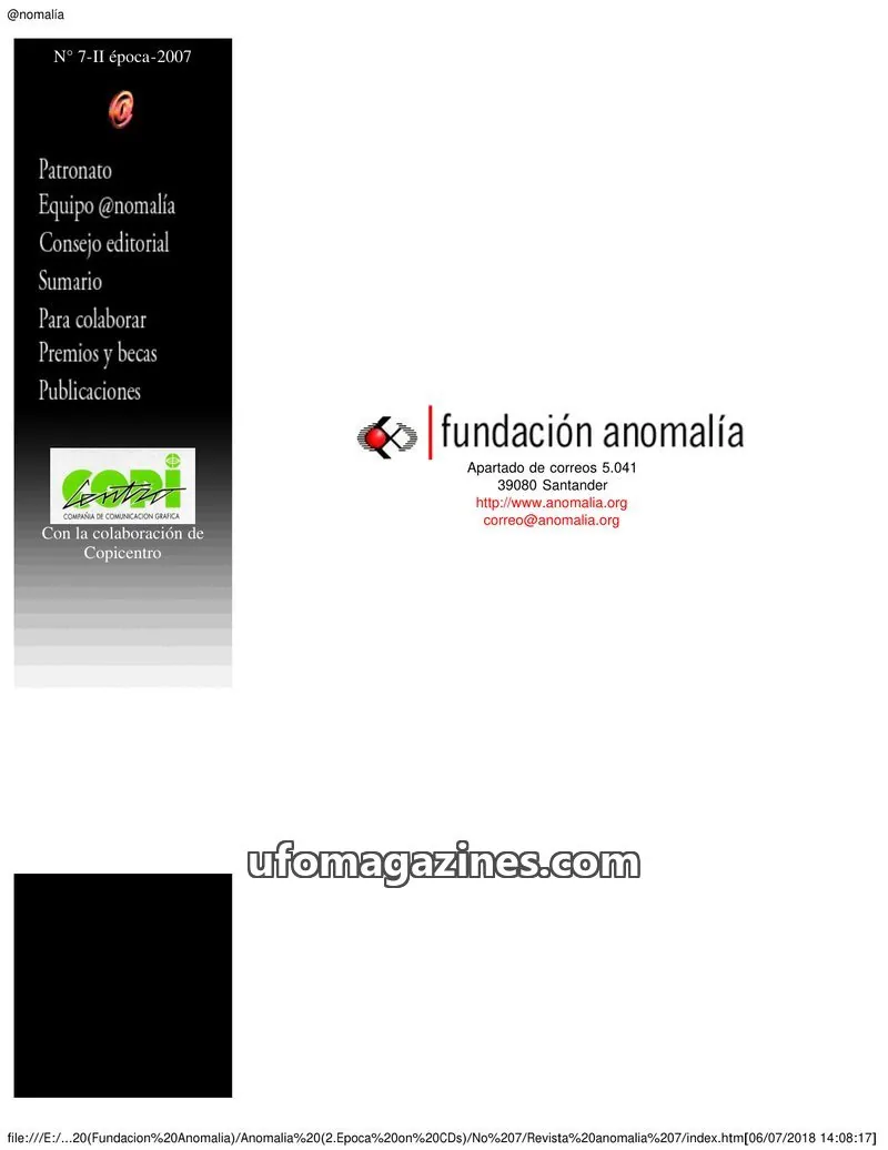 Cover of Anomalia (Fundacion Anomalia) issue 7: Anomalía