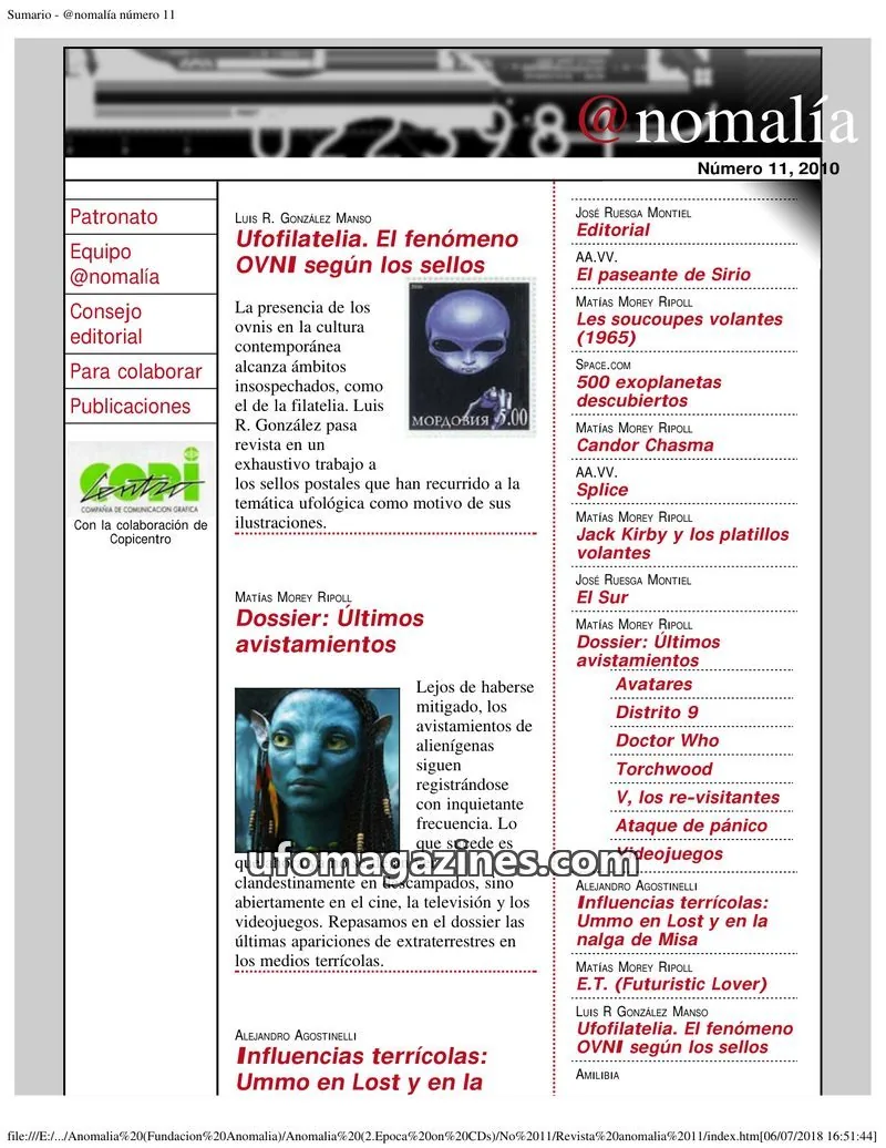 Cover of Anomalia (Fundacion Anomalia) issue 11: @nomalía