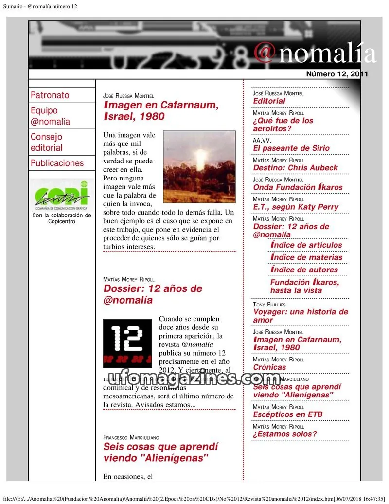 Cover of Anomalia (Fundacion Anomalia) issue 12: @nomalía