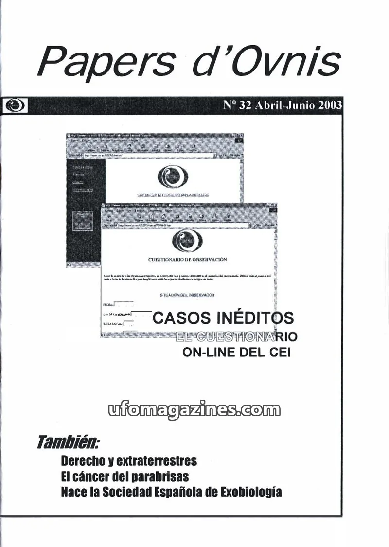 Cover of Papers d'Ovnis (CEI, eISSN 2604-1391) issue 32: Papers d'Ovnis