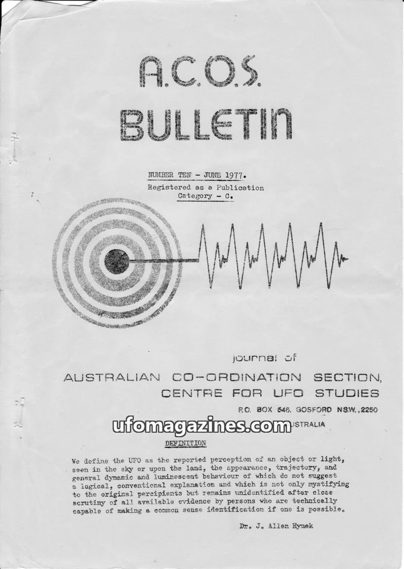 Cover of ACOS Bulletin new issue NUMBER TEN: A.C.O.S. BULLETIN