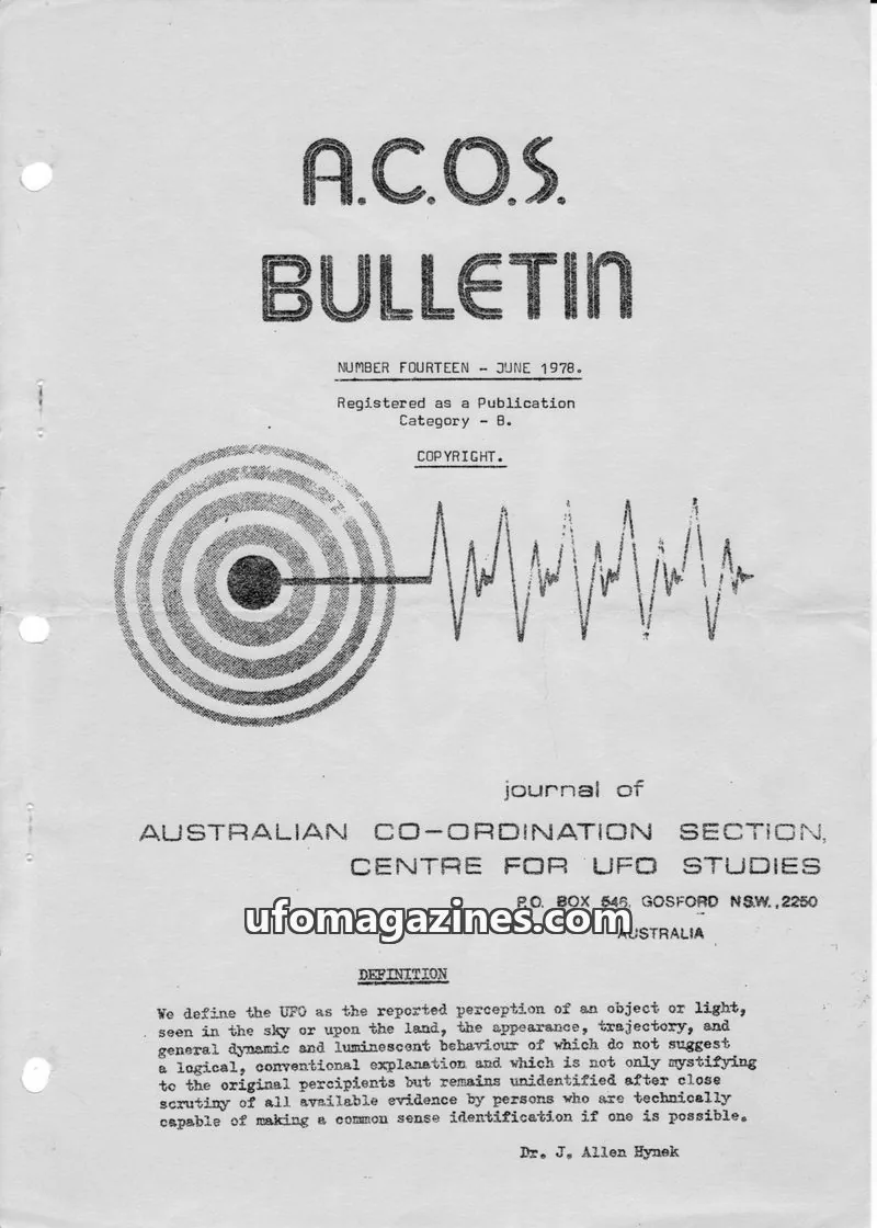 Cover of ACOS Bulletin new issue FOURTEEN: A.C.O.S. BULLETIN
