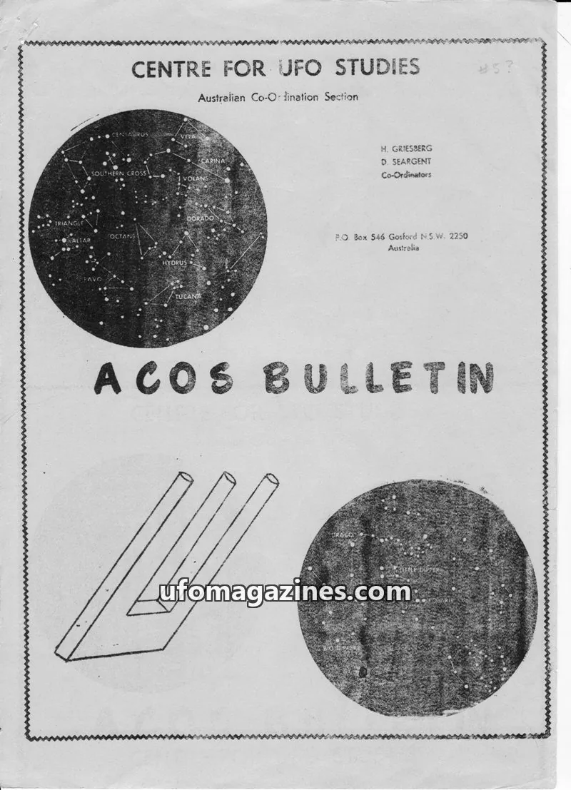 Cover of ACOS Bulletin new issue FIVE: ACOS BULLETIN
