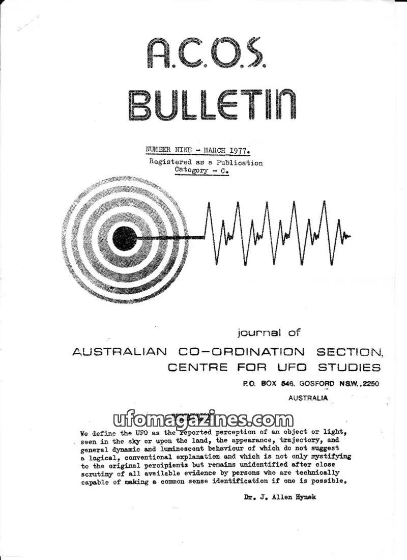 Cover of ACOS Bulletin new issue NUMBER NINE: A.C.O.S. BULLETIN