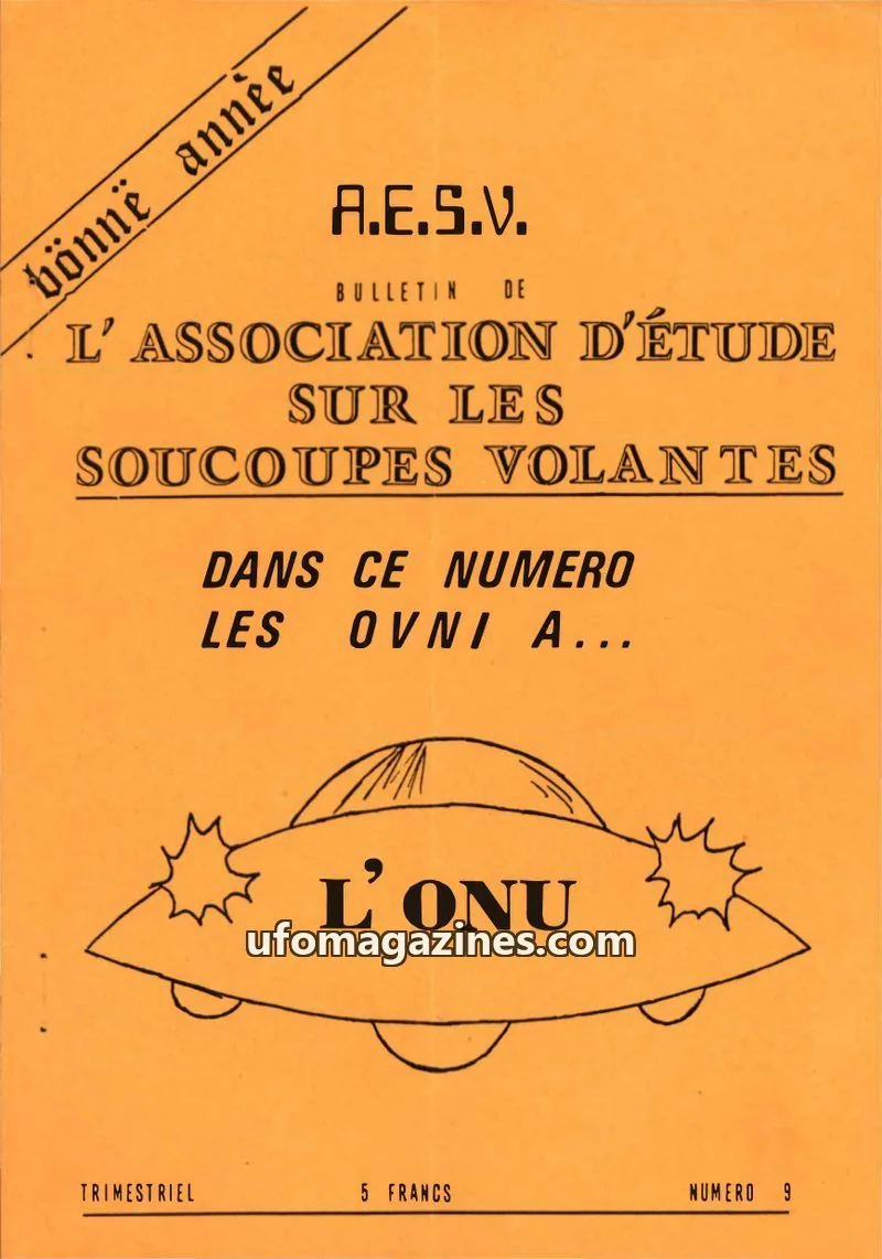 Cover of AESV issue 9: A.E.S.V. BULLETIN DE L'ASSOCIATION D'ÉTUDE SUR LES SOUCOUPES VOLANTES