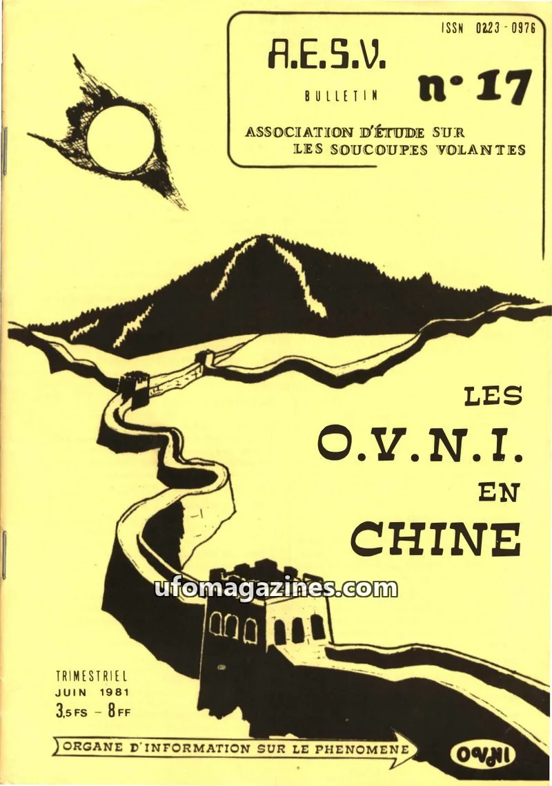 Cover of ASSOCIATION D'ÉTUDE SUR LES SOUCOUPES VOLANTES issue 17: A.E.S.V. BULLETIN