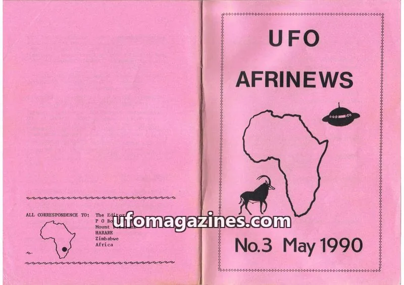 Cover of Afrinews (Cynthia Hind) issue 3: UFO AFRINEWS