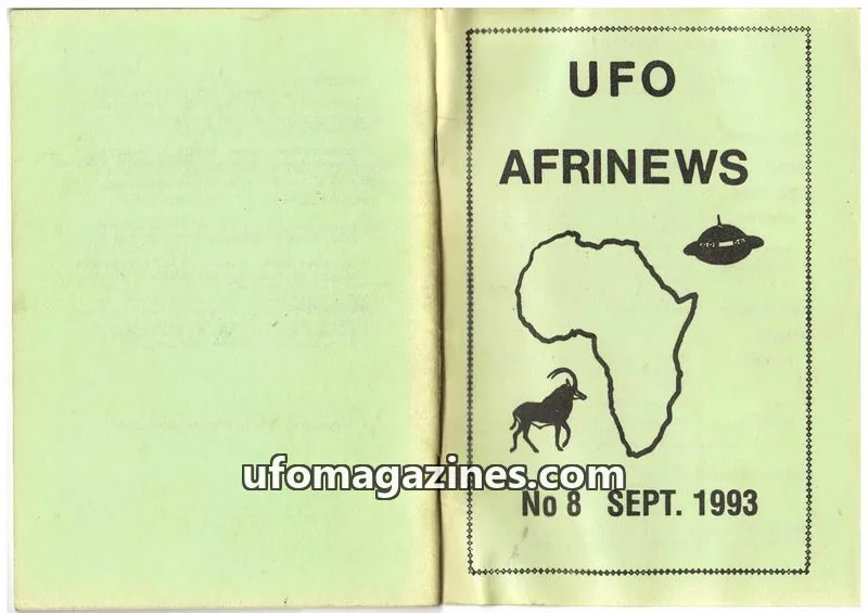 Cover of Afrinews (Cynthia Hind) issue 8: UFO AFRINEWS