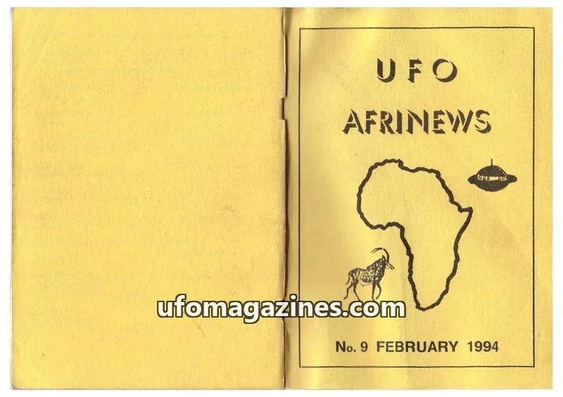 Cover of Afrinews (Cynthia Hind) issue 9: UFO AFRINEWS