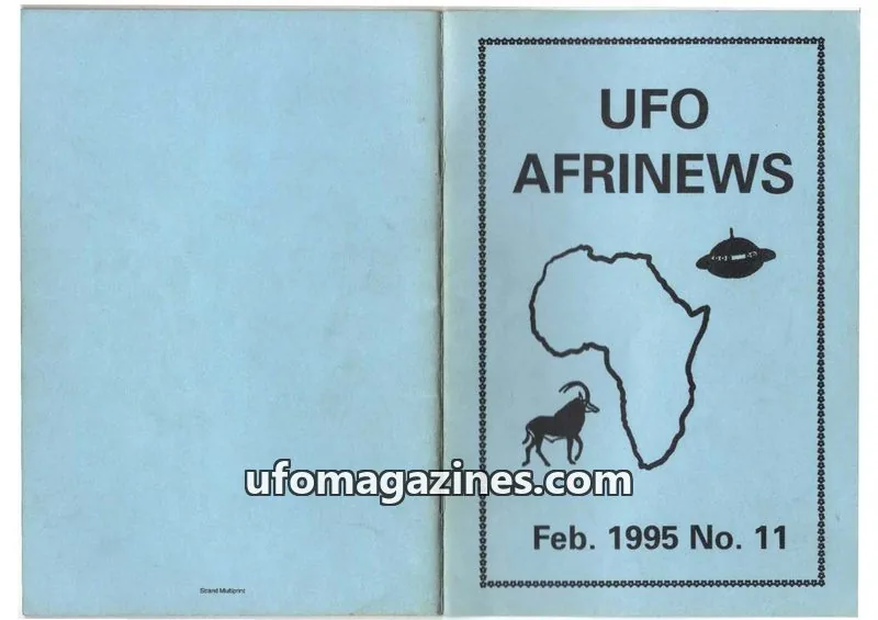 Cover of Afrinews (Cynthia Hind) issue 11: UFO AFRINEWS