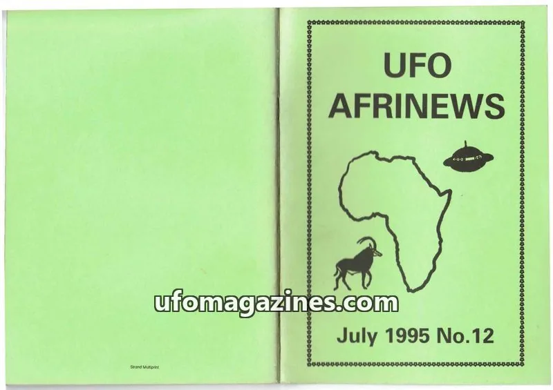 Cover of Afrinews (Cynthia Hind) issue No.12: UFO AFRINEWS
