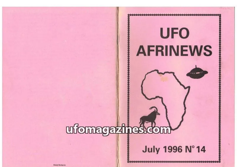 Cover of Afrinews (Cynthia Hind) issue 14: UFO AFRINEWS