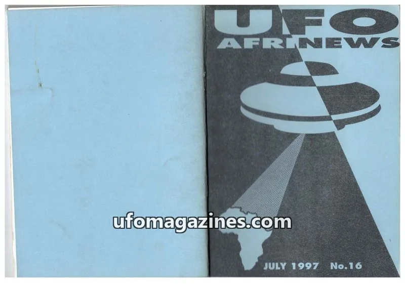 Cover of Afrinews (Cynthia Hind) issue 16: UFO AFRINEWS
