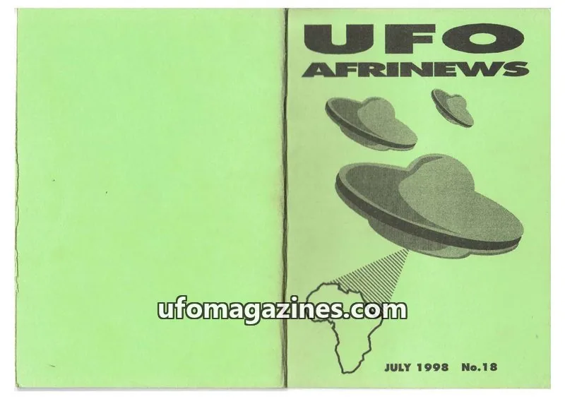 Cover of Afrinews (Cynthia Hind) issue 18: UFO AFRINEWS