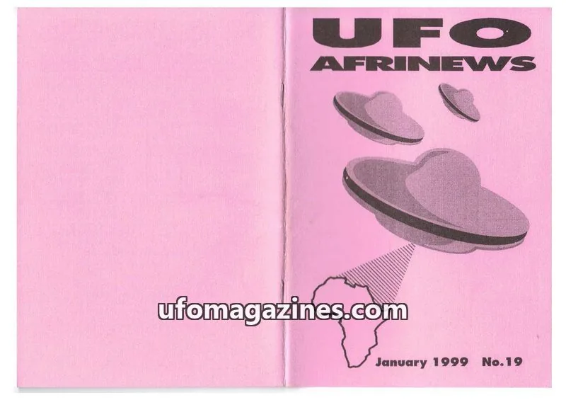 Cover of Afrinews (Cynthia Hind) issue 19: UFO AFRINEWS