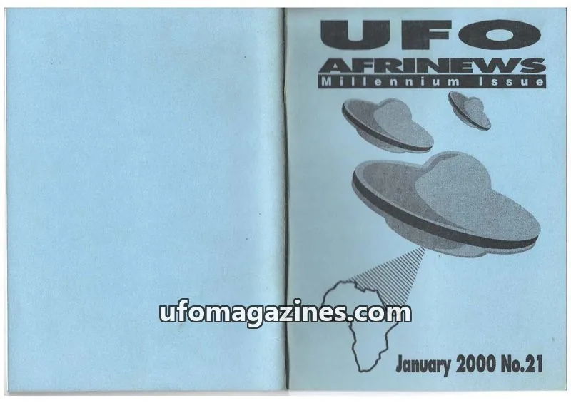Cover of Afrinews (Cynthia Hind) issue 21: UFO AFRINEWS