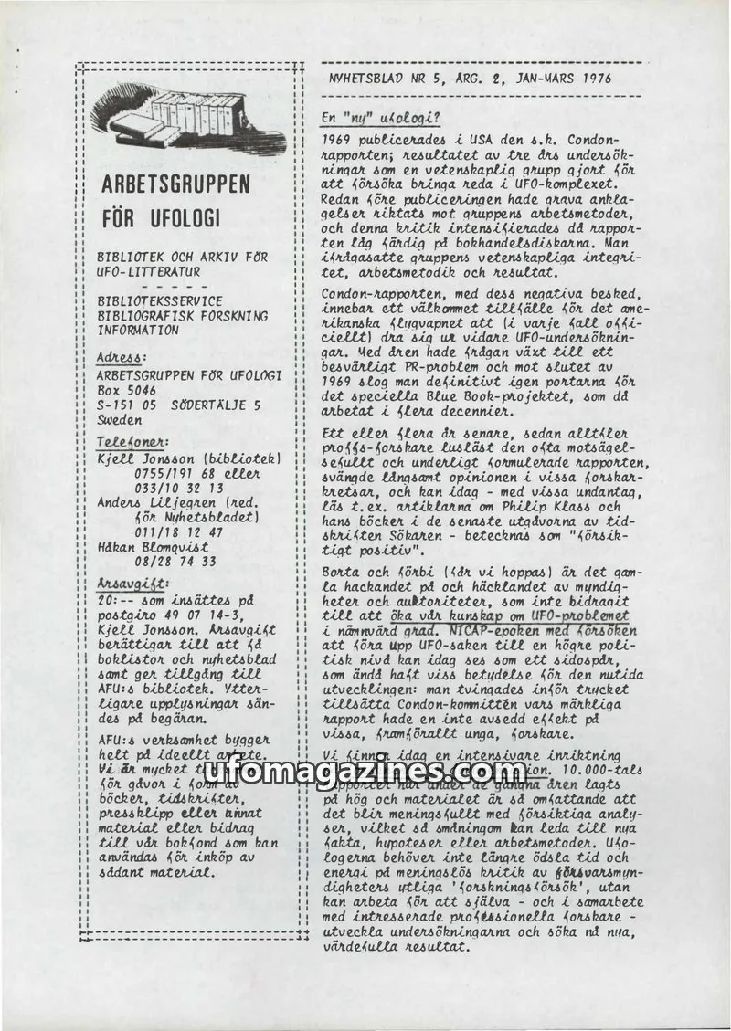 Cover of AFU Newsletter (AFU) issue NR 5: NYHETSBLAD
