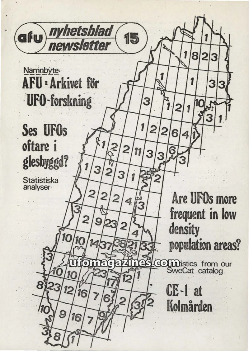 Cover of AFU Newsletter (AFU) issue 15: nyhetsblad newsletter