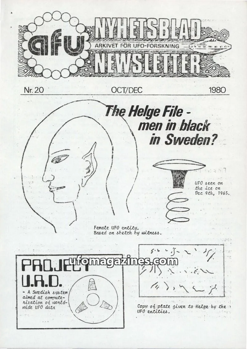 Cover of AFU Newsletter (AFU) issue Nr. 20: AFU NYHETSBLAD