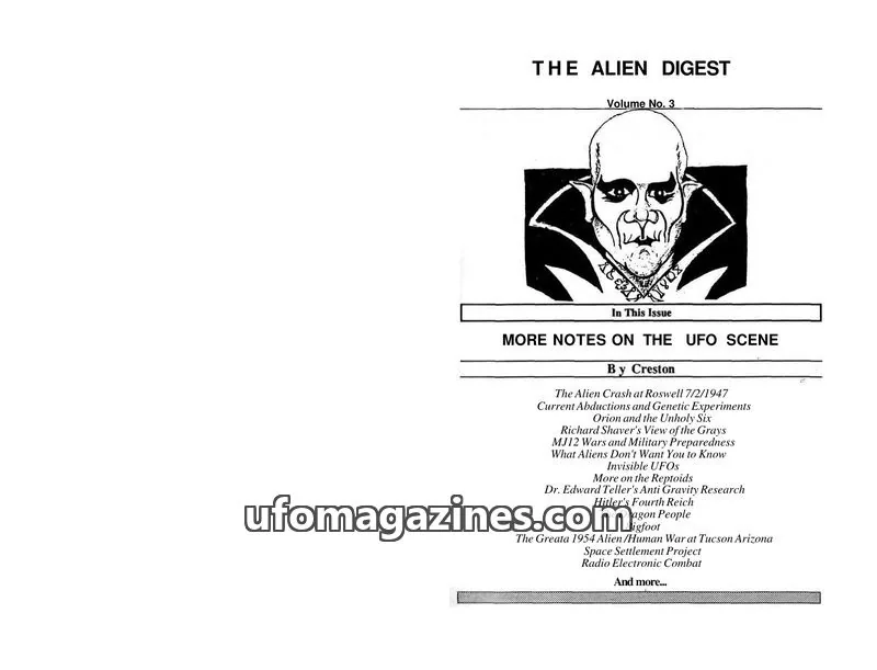 Cover of The Aquarian Church of Universal Service issue No. 3: THE ALIEN DIGEST