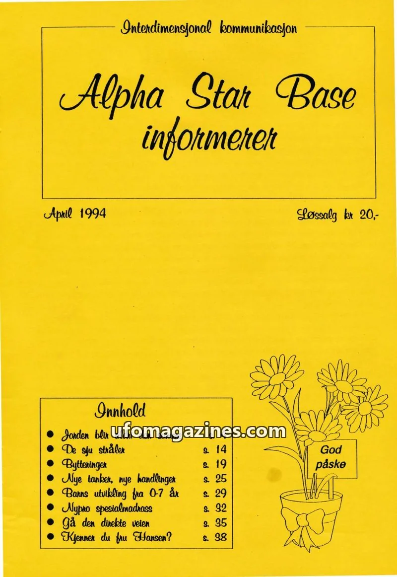 Cover of Alpha Star Base issue April 1994: Alpha Star Base informerer
