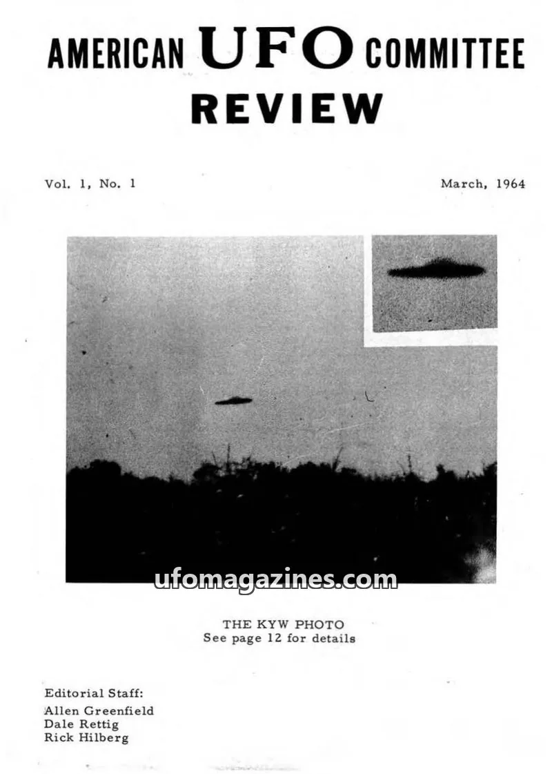 Cover of American UFO Committee issue 1: AMERICAN UFO COMMITTEE REVIEW