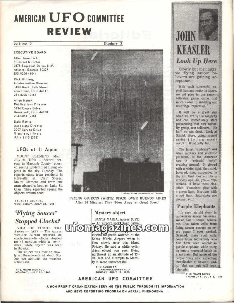 Cover of AMERICAN UFO COMMITTEE issue 2: AMERICAN UFO COMMITTEE REVIEW