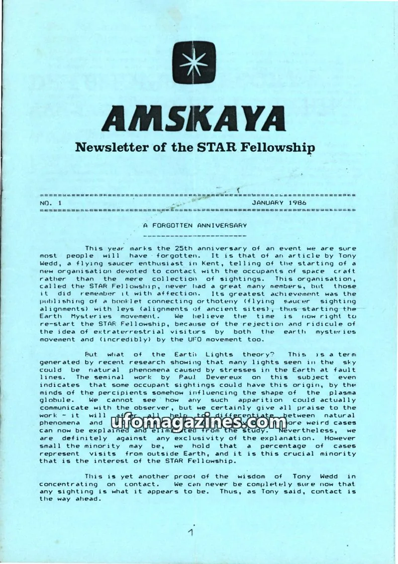 Cover of Amskaya (Jimmy Goddard) issue 1: AMSKAYA