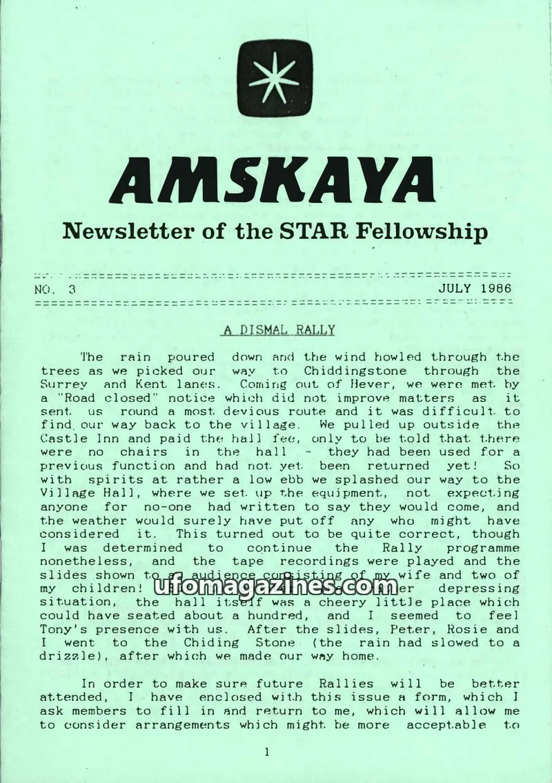 Cover of Amskaya (Jimmy Goddard) issue 3: AMSKAYA