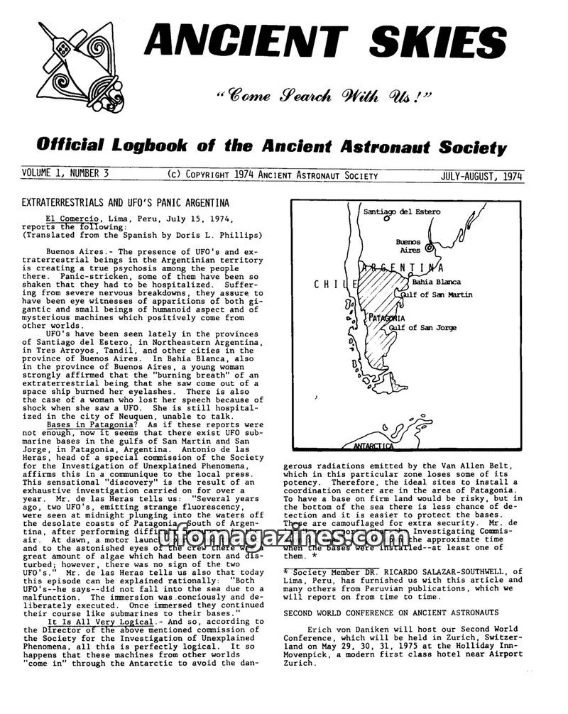 Cover of ANCIENT ASTRONAUT SOCIETY issue VOLUME 1, NUMBER 3: ANCIENT SKIES