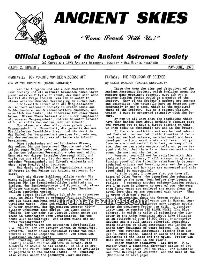 Cover of ANCIENT ASTRONAUT SOCIETY issue 2: Ancient Skies