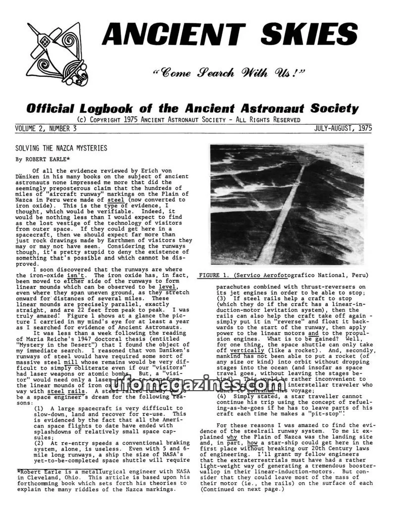 Cover of ANCIENT ASTRONAUT SOCIETY issue VOLUME 2, NUMBER 3: ANCIENT SKIES
