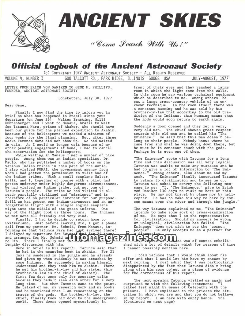 Cover of ANCIENT ASTRONAUT SOCIETY issue 3: ANCIENT SKIES