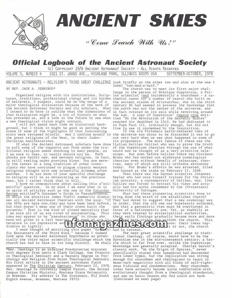 Cover of ANCIENT ASTRONAUT SOCIETY issue 4: ANCIENT SKIES