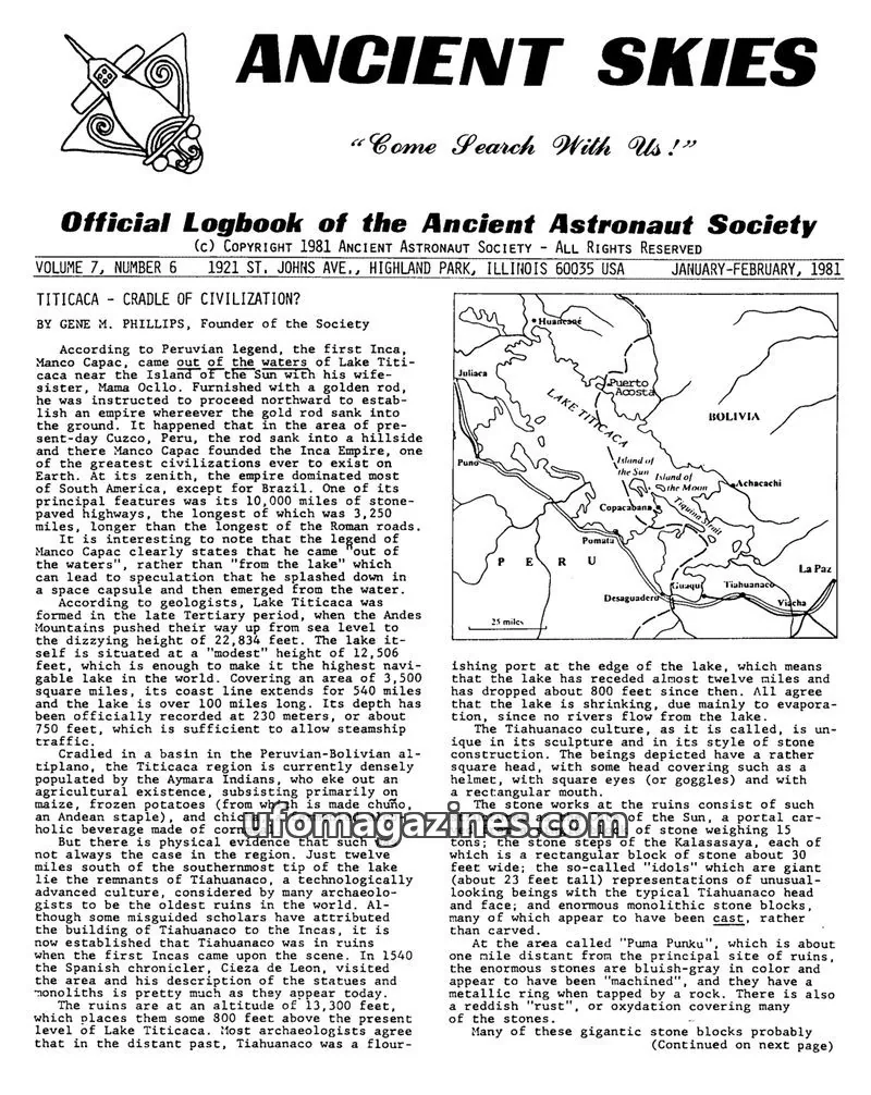 Cover of ANCIENT ASTRONAUT SOCIETY issue 6: ANCIENT SKIES