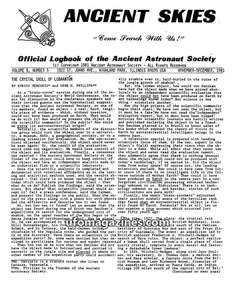 Cover of ANCIENT ASTRONAUT SOCIETY issue 5: ANCIENT SKIES