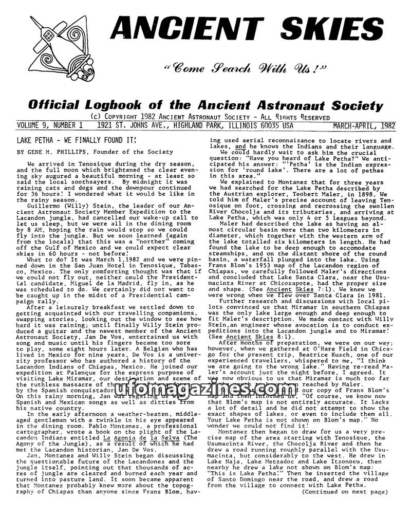 Cover of ANCIENT ASTRONAUT SOCIETY issue 1: ANCIENT SKIES