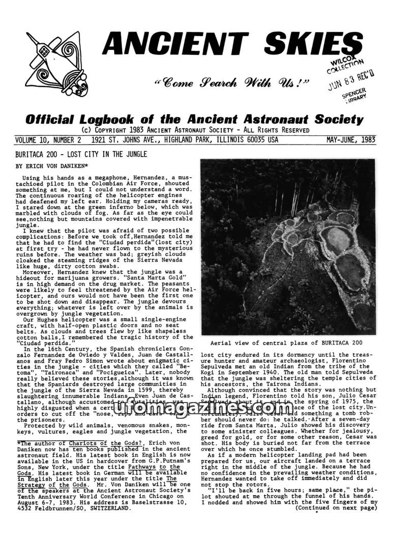 Cover of ANCIENT ASTRONAUT SOCIETY issue VOLUME 10, NUMBER 2: ANCIENT SKIES